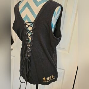 Harley Davidson Black Tank Top. Lace Up Back. 2XL. 100th Anniversary 2013